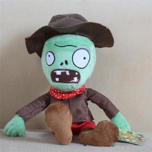 Elifeshop Ithal Kumaş Plants Vs. Zombies Pvz Serisi Sesli Karakter Figür Peluş Oyuncak Cowboy Zombie 28 Cm.