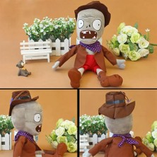 Elifeshop Ithal Kumaş Plants Vs. Zombies Pvz Serisi Sesli Karakter Figür Peluş Oyuncak Cowboy Zombie 28 Cm.