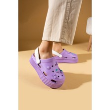 Pembe Potin Yüksek Taban Jibbitzli Eva Comfort Kadın Sandalet DNZ224-24