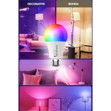 Suled Rgb LED Ampül Kumandalı Ambiyans Aydınlatma Tasarruflu Lamba Renk Değiştiren LED Işık