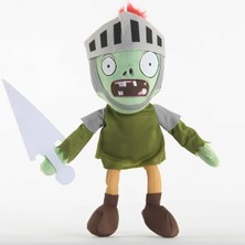 Elifeshop Ithal Kumaş Plants Vs. Zombies Pvz Serisi Sesli Karakter Figür Peluş Oyuncak Knight Zombie 28 Cm.