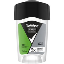 Rexona Men Clinical Protection Erkek Stick Deodorant Active Fresh 96 Saat Koruma 45 ml