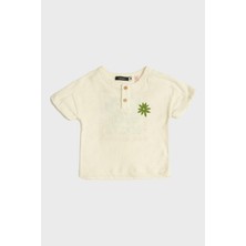 GB Baby Bg Store Erkek Bebek Ekru T-Shirt Kısa Kol Günlük Kullanım İçin Pamuklu Konfor