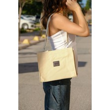 Casual Bag Kadın Denim Görünümlü Spor Bez Çanta