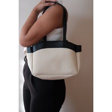 Casual Bag Keten Kumaş Makyaj Çantalı Kadın El ve Omuz Çantası