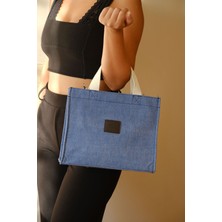 Casual Bag Kadın Denim Görünümlü Spor Bez Çanta