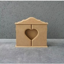 Altınyapı Hobi Market Kalp Kapaklı Geniş Anahtarlık  Ham Mdf Boyasız