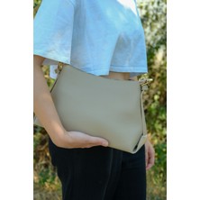 Casual Bag - Vizon Yumuşak Deri Hobo El ve Omuz Çantası