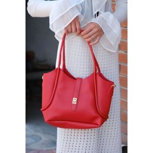 Casual Bag -Kadın Kırmızı Makyaj Çantalı Retro Omuz ve El Çantası