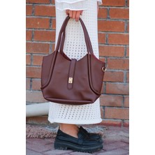 Casual Bag - Kadın Bordo Makyaj Çantalı Retro Omuz ve El Çantasıı