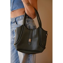 Casual Bag -Kadın Haki Makyaj Çantalı Retro Omuz ve El Çantası