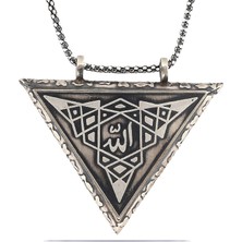 Skygo 925 Ayar Gümüş Üçgen İçi Açılabilen Muskalık Gümüş Kolye