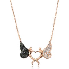 Skygo 925 Ayar Gümüş Kalpli Melek Kadın Gümüş Kolye