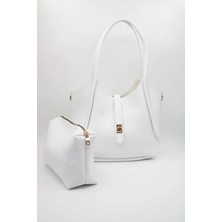 Casual Bag Beyaz Kadin Yavrulu Omuz Çanta