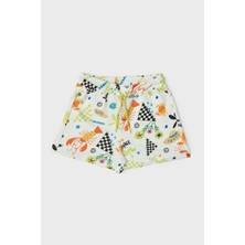 Tyess Bg Store Kız Çocuk Yeşil Şort Normal Bel Rahat Kalıp ile Enerjik ve Şık Tasarım