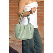 Casual Bag Mint Yeşili Kadin Yavrulu Omuz Çanta