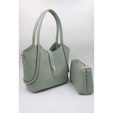 Casual Bag Mint Yeşili Kadin Yavrulu Omuz Çanta