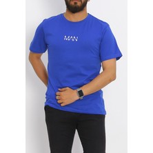 Aria Moda Baskılı Erkek T-Shirt Saks - 20028.1567.