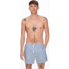 Only & Sons Açık Mavi Erkek Şort Mayo Onsted Swım Seersucker Gw 1841