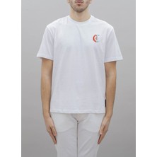 Just Cavalli Bisiklet Yaka Beyaz Erkek T-Shirt 76OAHC02