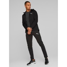Puma Bisiklet Yaka Düz Siyah Erkek Eşofman Üstü 68180301-EVOSTRIPE Fz Hoodie Dk