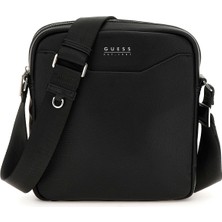 Guess Siyah Erkek Postacı Çantası Mestre Multı Cmprtmn Zıp Crossbody