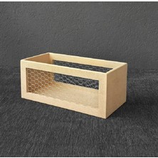 Altınyapı Hobi Market Telli Dikdörtgen Sepet  Ham Mdf Boyasız