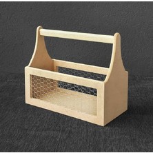 Altınyapı Hobi Market Telli Saplı Sepet  Ham Mdf Boyasız
