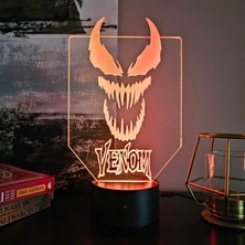 Lerad-Lazer Art Venom 3D Gece Lambası. 16 Renk+Dokunmatik ve Uzaktan Kumandalı Işık. Hediye Olarak Mükemmeldir.