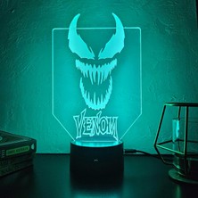 Lerad-Lazer Art Venom 3D Gece Lambası. 16 Renk+Dokunmatik ve Uzaktan Kumandalı Işık. Hediye Olarak Mükemmeldir.