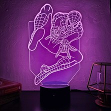 Lerad-Lazer Art Örümcek Adam (Spider-Man) 3D Gece Lambası. 16 Renk+ Dokunmatik ve Uzaktan Kumandalı Işık. Hediye Olarak Mükemmeldir.