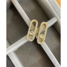 Demokan Kadın Küpe Vip Seri Zirkon Taş Mes Tasarım Küpe