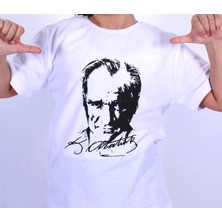Fancy Kids Antalya 4-12 Yaş Kız Çocuk Atatürk Baskılı T-Shirt Beyaz 9-10 Yaş
