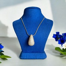 Asteria Jewelry Zirkon Taşlı Çelik Damla Uçlu Kolye