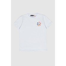 Nebbati Bg Store Erkek Çocuk Beyaz T-Shirt Regular Fit Bisiklet Yaka %100 Pamuk Standart Kol
