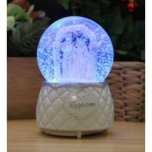 Keyfim Shop Gelin Damat Orta Boy Işıklı Müzikli Kar Küre