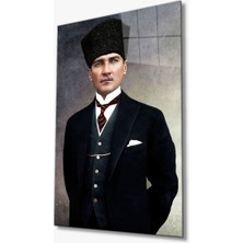 Exela Home Atatürk 4mm Dayanıklı Cam Tablo Temperli Cam, Ataturk Glass Wall Decor.
