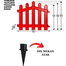 Neotan Dekoratif Plastik Bahçe ve Peyzaj Çiti 1 Adet Çit (Y: 50 cm / G: 55 Cm) Toprak Ayaklı