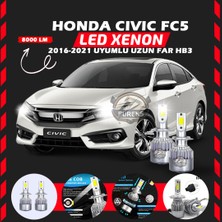 Honda Civic Fc5 2016-2021 Uzun Far Uyumlu Şimşek Etkili LED Xenon Performance Series Hb3