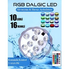 Neotan Rgb LED Işık Su Geçirmez Kumandalı Havuz-Akvaryum-Nargile Ledi Dekoratif Su Altı Aydınlatma Lambası