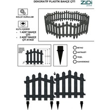 Neotan Dekoratif Plastik Bahçe ve Peyzaj Çiti 1 Adet Çit (Y: 50 cm / G: 55 Cm) Toprak Ayaklı