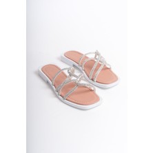 MİA026-1601 Günlük Kadın Taşlı Somon Tatil Terliği