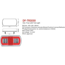 Troy Karavan Römork ve Karavan LED Stop Lambası 12 Volt