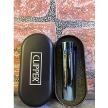 CLİPPER Full Metal Gazlı Çakmak Mavi Taşlı Metal Alaşım Özellikli Şık Tasarım