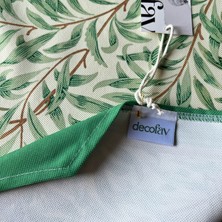 Decofav Morris Stili Yaprak Desenli Runner Dijital Baskılı