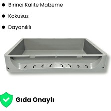 Alpbx 1.Kalite Gri Hamur Pasası 40x30x7.5 cm - Gıdaya Uygun Plastik Kasa Hamur Kasası 7 Litre