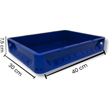 Alpbx 1.Kalite Mavi Hamur Pasası 40x30x7.5 cm - Gıdaya Uygun Plastik Kasa Hamur Kasası 7 Litre