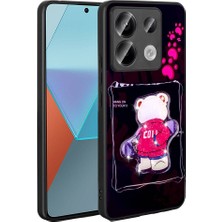 ZORE Xiaomi Redmi Note 13 Pro 5g Kılıf Parlayan Kabartmalı Ikonik Figürlü Amas Silikon Kapak-Siyah