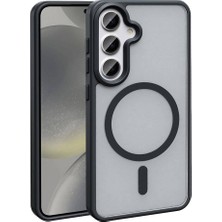 ZORE Samsung Galaxy S24 Kılıf Magsafe Şarj Özellikli Mat Arka Yüzey Sio Kapak-Siyah