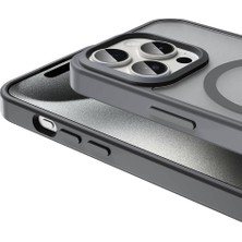 ZORE Apple iPhone 15 Pro Max Kılıf Magsafe Şarj Özellikli Mat Arka Yüzey Sio Kapak-Gri